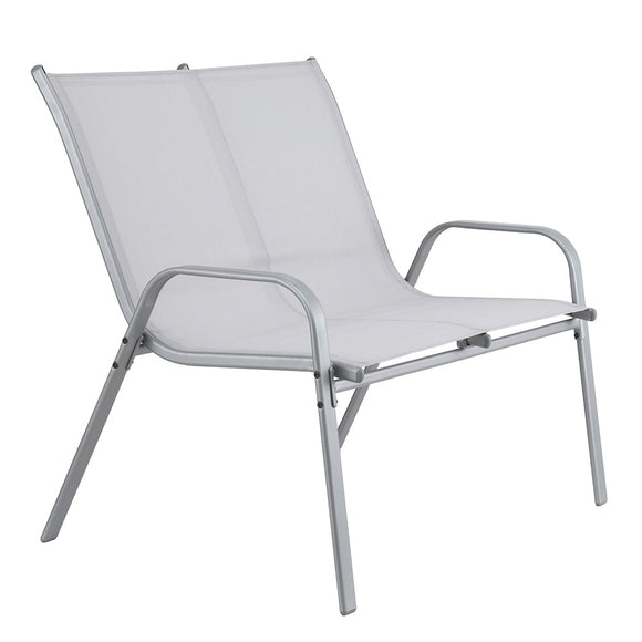 Gardeon Garden Bench Seat Steel Outdoor Patio Park Lounge Backyard Chair Grey