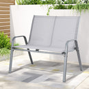 Gardeon Garden Bench Seat Steel Outdoor Patio Park Lounge Backyard Chair Grey-7