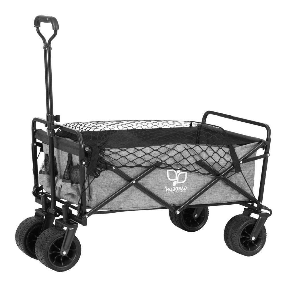 Gardeon Garden Cart with Cargo Net Grey