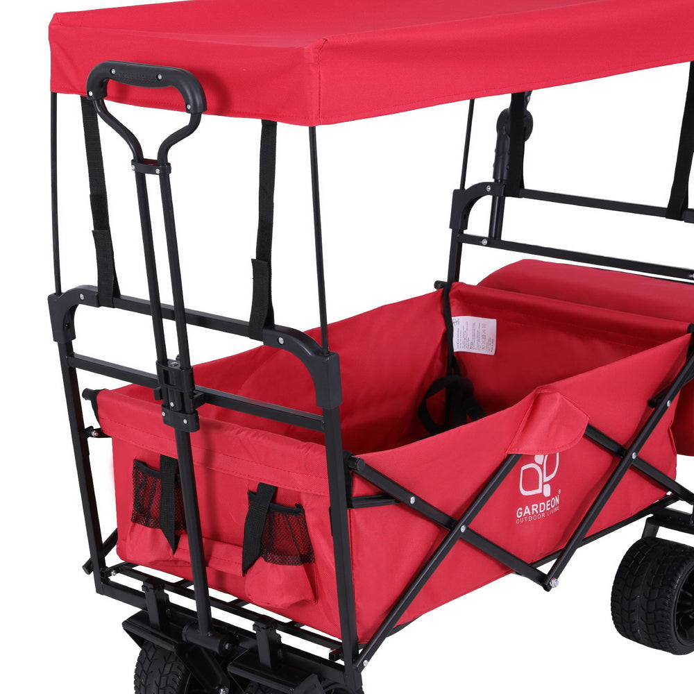 Gardeon Garden Cart with Removable Canopy Red