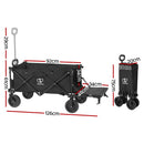 Gardeon Garden Cart with Opening Rear Black-2