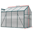 Green Fingers Greenhouse 2.52x1.9x1.83M Aluminium Polycarbonate Green House Garden Shed-2