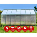 Green Fingers Greenhouse 4.43x2.44x2.15M Aluminium Polycarbonate Green House Garden Shed-4