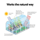 Green Fingers Mini Greenhouse 240x90x90cm Steel Frame PE Cover Outdoor Shelter-5