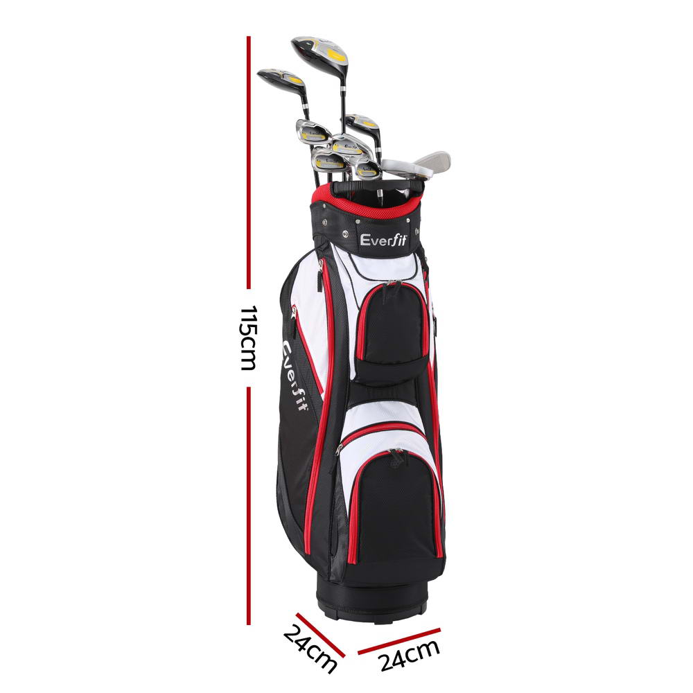 Everfit Golf Clubs Set Men Right Handed Golf Wedges Alloy Driver Golf Stand Bag - 0