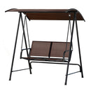 Gardeon Outdoor Swing Chair Garden Bench Furniture Canopy 2 Seater Brown-1