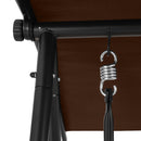 Gardeon Outdoor Swing Chair Garden Bench Furniture Canopy 2 Seater Brown-4