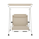 Gardeon Outdoor Swing Chair Garden Lounger Furniture Canopy 2 Seater Beige-3