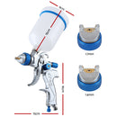 Giantz Spray Gun Paint Gun HVLP Gravity Feed 1.4mm 1.7mm 2.0mm Nozzles Included-2