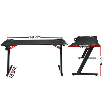 Artiss Gaming Desk Computer Desks LED Light 140CM - 0