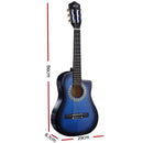 Alpha 34 Inch Classical Guitar Wooden Body Nylon String Beginner Kids Gift Blue-2