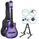 Alpha 34 Inch Classical Guitar Wooden Body Nylon String w/ Stand Beignner Purple-1