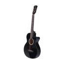 Alpha 38 Inch Acoustic Guitar Wooden Body Steel String Full Size w/ Stand Black-3