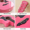 Alpha 38 Inch Acoustic Guitar Wooden Body Steel String Full Size w/ Stand Pink-8