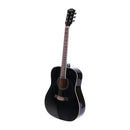Alpha 41 Inch Acoustic Guitar Wooden Body Steel String Dreadnought Stand Black-3