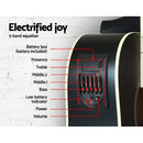 Alpha 41 Inch Acoustic Guitar Equaliser Electric Output Cutaway w/ Stand Black-4