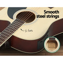 Alpha 41 Inch Acoustic Guitar Equaliser Electric Output Cutaway w/ Stand Wood-6