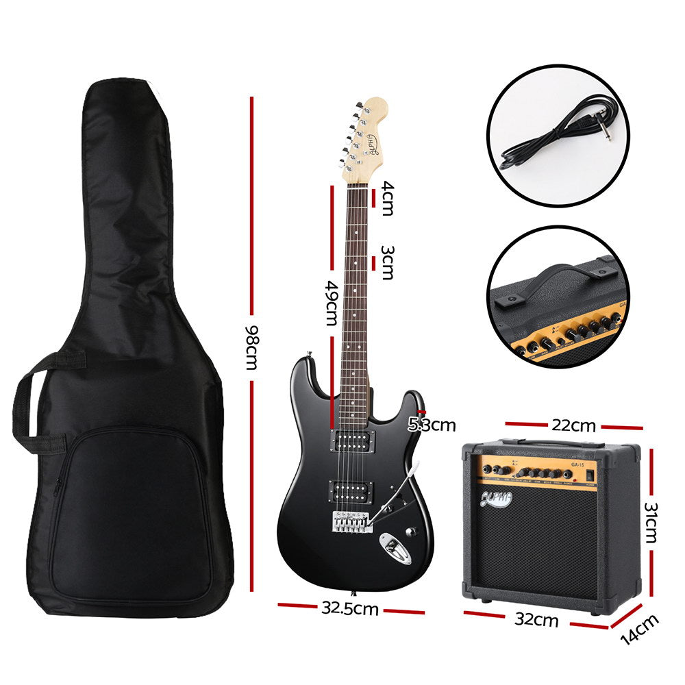 Alpha Electric Guitar Music String Instrument 20W Amplifier Black - 0