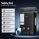 Devanti Portable Gas Water Heater LPG-powered System Black-6