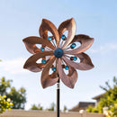 Gardeon Garden Windmill Double Layer Metal Wind Spinner 190cm Bronze-1