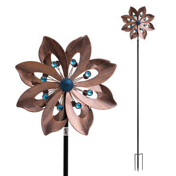 Gardeon Garden Windmill Double Layer Metal Wind Spinner 190cm Bronze - 0