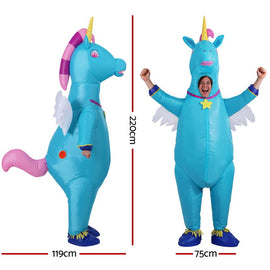 Inflatable Unicorn Costume Adult Suit Blow Up Party Fancy Dress Halloween Cosplay - 0