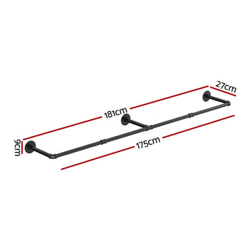 Artiss Clothes Rack Airer Floating Shelf Metal - 0
