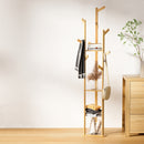 Artiss Clothes Rack Airer Coat Stand 9 Hooks Bamboo-1