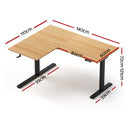 Artiss L-Shape Electric Standing Desk Sit Stand Up Height Adjustable Motorised-2