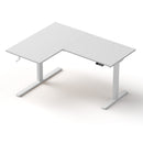 Artiss L-Shape Standing Desk Sit Stand Up Height Adjustable Electric Motorised White-1
