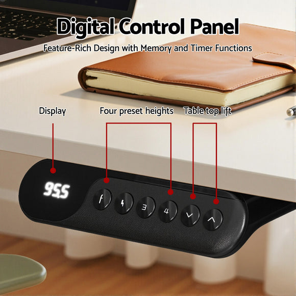 Artiss L-Shape Standing Desk Sit Stand Up Height Adjustable Electric Motorised White