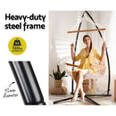 Gardeon Hammock Chair with Steel Stand Armrest Outdoor Hanging Cream-5