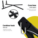 Gardeon Hammock Chair with Steel Stand Armrest Outdoor Hanging Grey-6