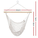 Gardeon Hammock Chair Outdoor Hanging Camping Mesh Indoor Cream-2