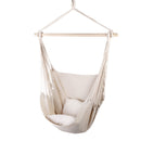 Gardeon Hammock Chair Outdoor Camping Hanging Hammocks Cushion Pillow Cream-1