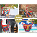 Gardeon Hammock Chair Outdoor Camping Hanging Hammocks Cushion Pillow Rainbow-4