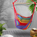 Gardeon Hammock Chair Outdoor Camping Hanging Hammocks Cushion Pillow Rainbow-9