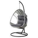 Gardeon Outdoor Egg Swing Chair Wicker Furniture Pod Stand Armrest Light Grey-1