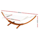 Gardeon Hammock Bed Outdoor Camping Garden Timber Hammock with Stand-2