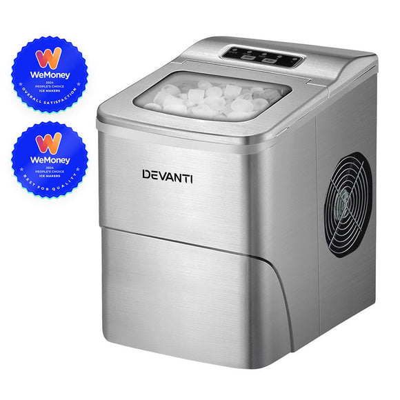 Devanti 12kg Ice Maker Machine Silver