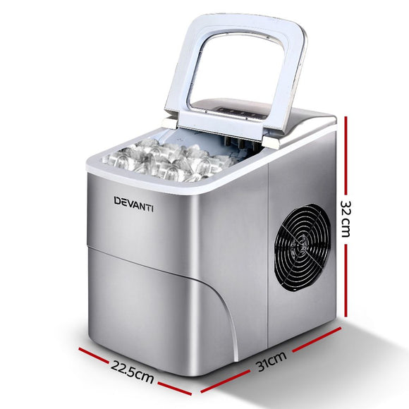 Devanti 12kg Ice Maker Machine Silver
