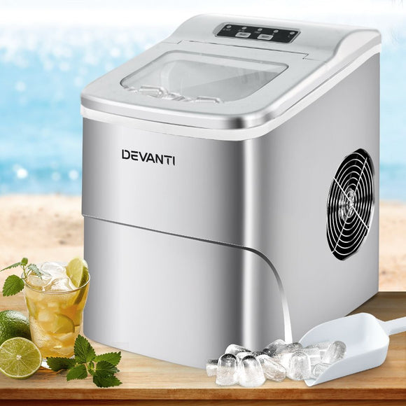 Devanti 12kg Ice Maker Machine Silver