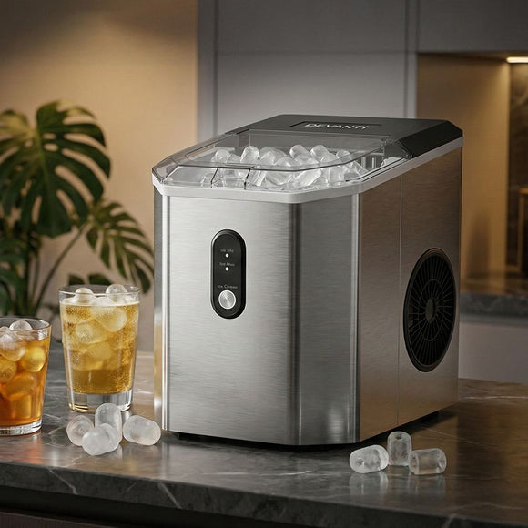 Devanti 12kg Ice Maker Machine w/Scoop Holder Silver