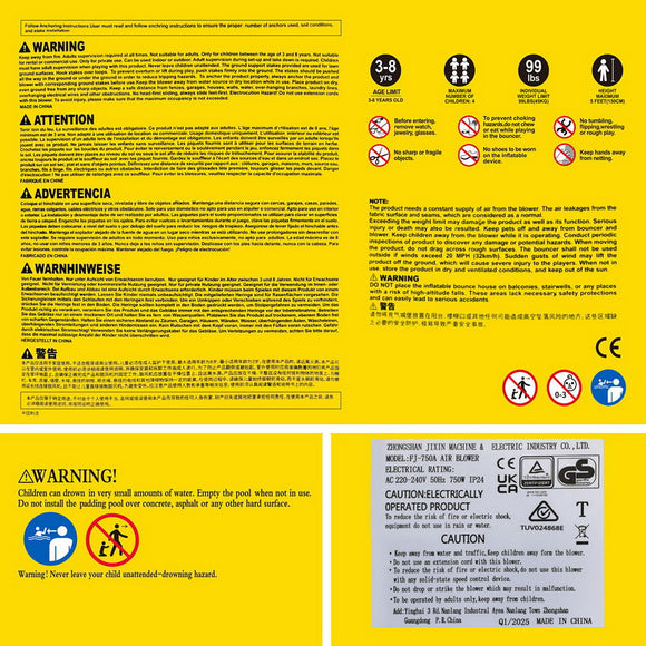 AirMyFun Kids Inflatable Pool Water Double Slide Park Jumping Castle 465X430CM