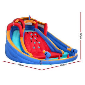 Kids Inflatable Pool Water Slide Cannon Splash Park Toss Game 408X386CM - 0