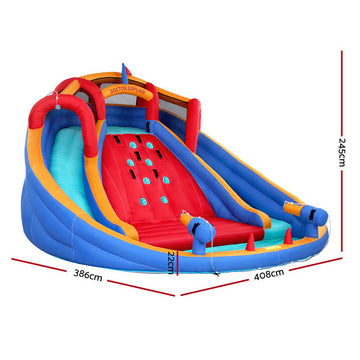 Kids Inflatable Pool Water Slide Cannon Splash Park Toss Game 408X386CM - 0