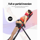 Everfit Inversion Table Gravity Exercise Inverter Back Stretcher Home Gym Red-7