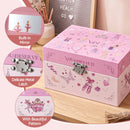 Keezi Kids Jewellery Box Organiser for Girls Kids Music Box Princess Pink-8