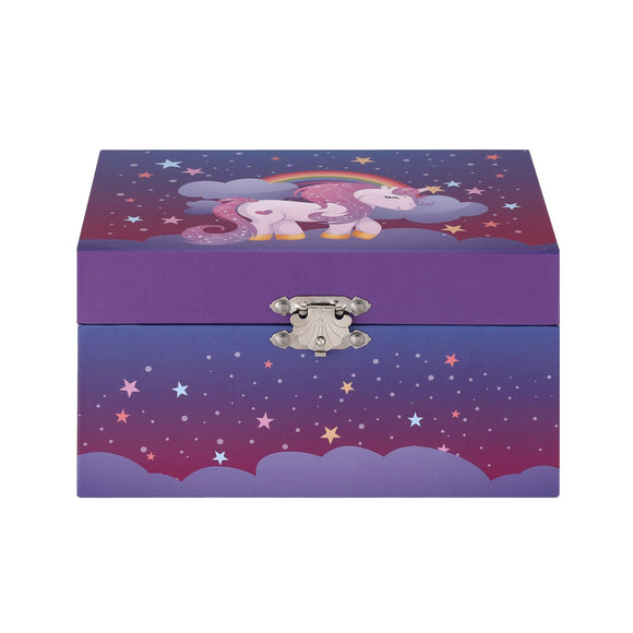 Keezi Kids Jewellery Box Organiser for Girls Kids Music Box Unicorn Purple