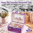 Keezi Kids Jewellery Box Organiser for Girls Kids Music Box Unicorn Purple-7